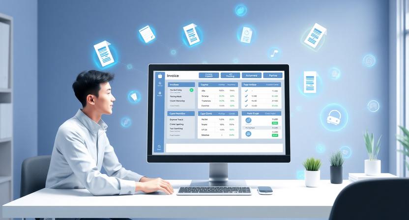 Generative AI invoice management software automating invoice creation and payment tracking for a small business.