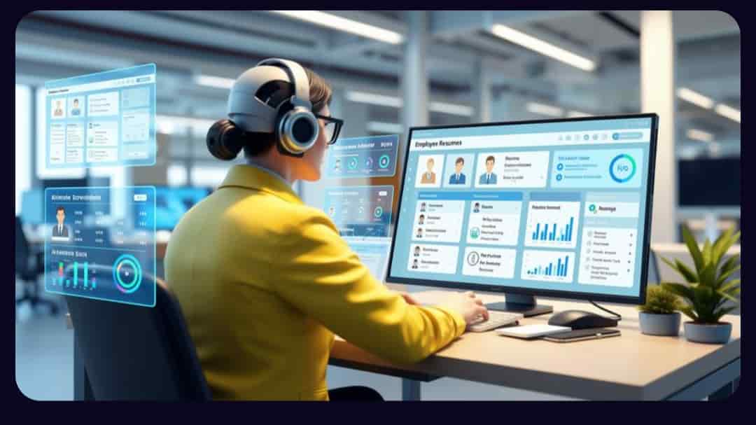 AI HR software automating employee onboarding and HR management.