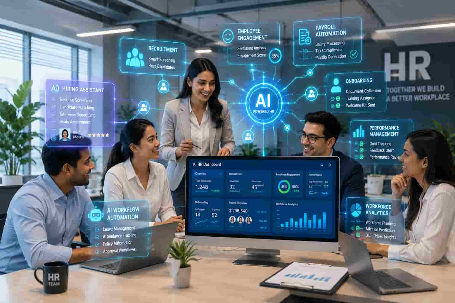 Businesses using AI tools for HR to improve hiring, employee engagement, and workforce management.