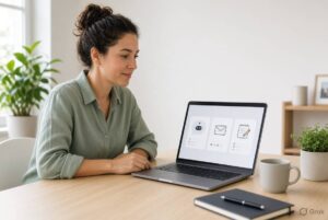How small businesses can use AI in daily operations on a laptop